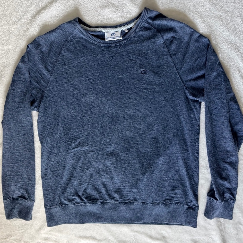 Southern Tide Men's Washed Blue Crewneck Sweater